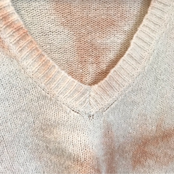 Anthropologie cream and pink oversized sweater - Picture 6 of 9